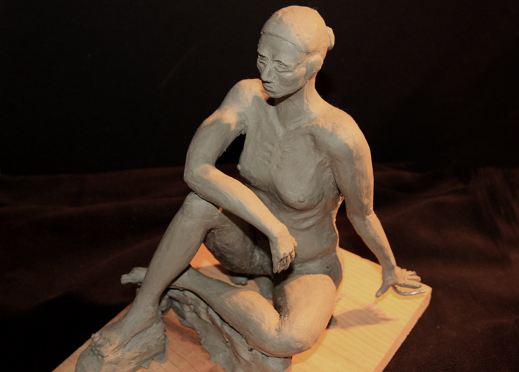 8" tall clay model from life